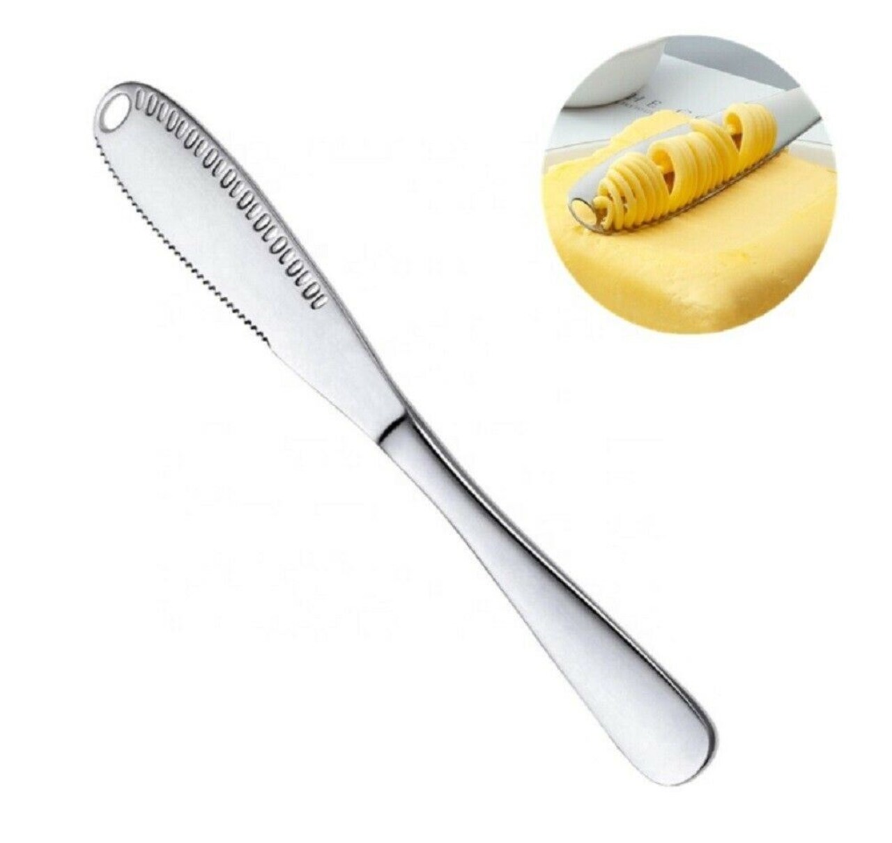 Smilegive 3 in 1 Stainless Steel Curler Butter Spreader Knife